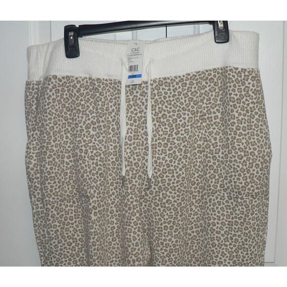 C & C California Soft Knit Elastic Waist Pull On Pants in Snow Leopard XL $78 - Picture 3 of 4